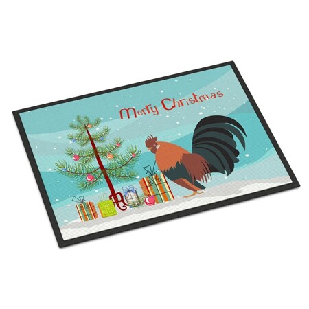 Carolines Treasures Dutch Bantam Chicken Christmas Indoor or Outdoor Mat, 24 x 36 in. BB9203JMAT
